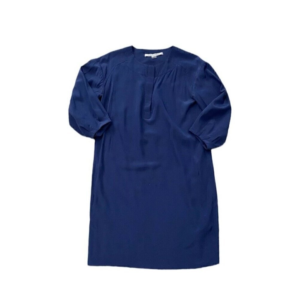 Diane Von Furstenberg DVF Silk Shift Dress Modest 3/4 Length Sleeves Size 2